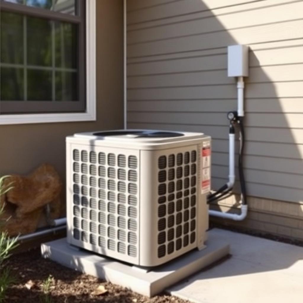 New outdoor AC condenser installation in Maryland