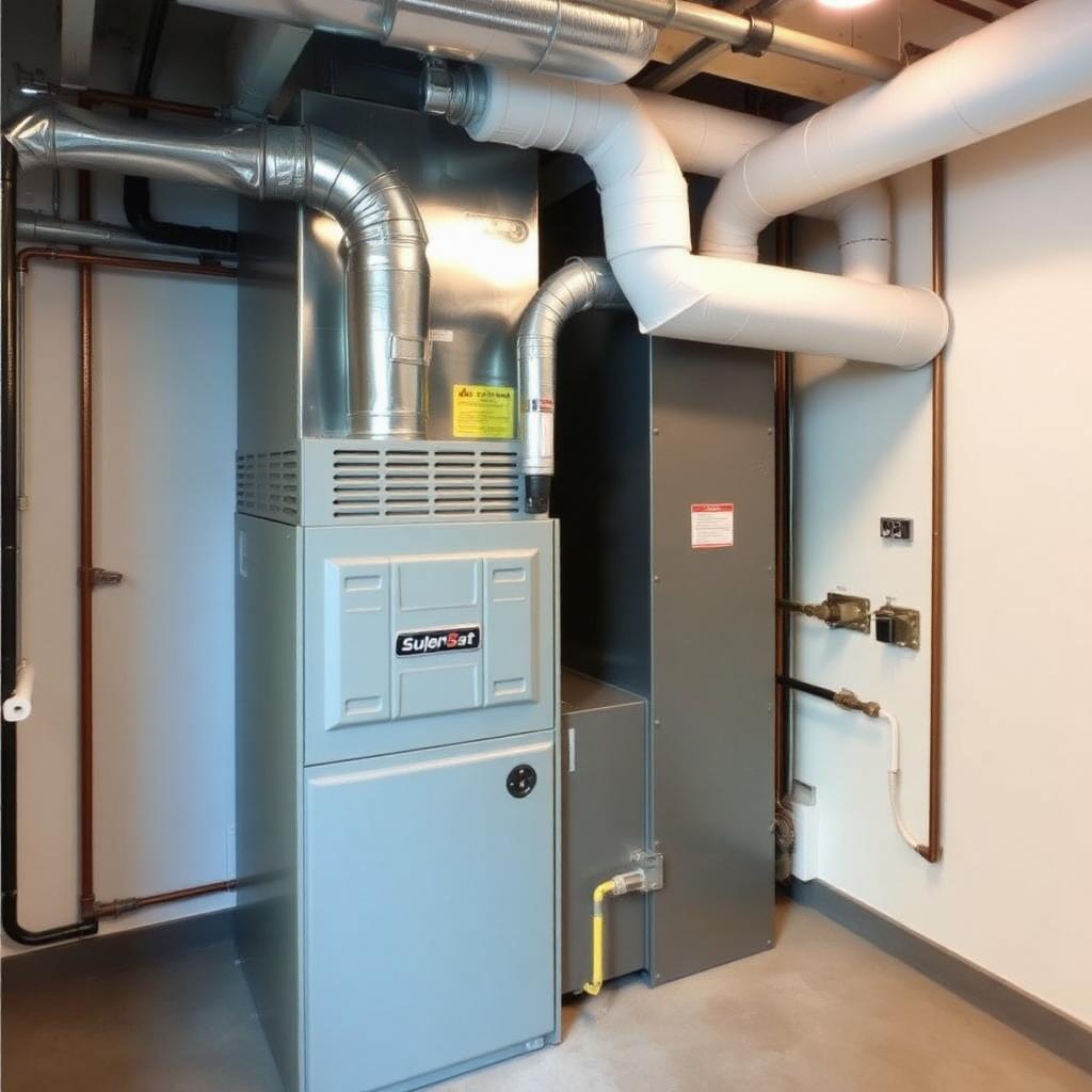 High-efficiency gas furnace installation